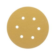 Velcro Discs 3M 051125-06578 6 Inch x Vacuum - 6 Holes Gold 236U Aluminum Oxide 120 Grit Velcro Paper Disc