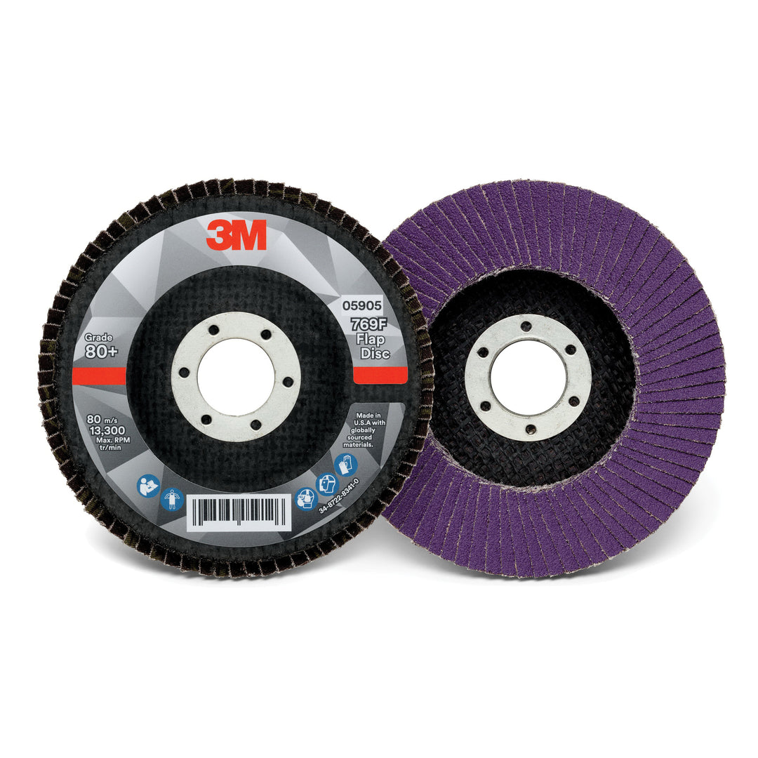 3M AB05905 3M Flap Disc 769F, T27 4-1/2 in x 7/8 in, 80+ YF-weight, 10 per case 3M AB05905