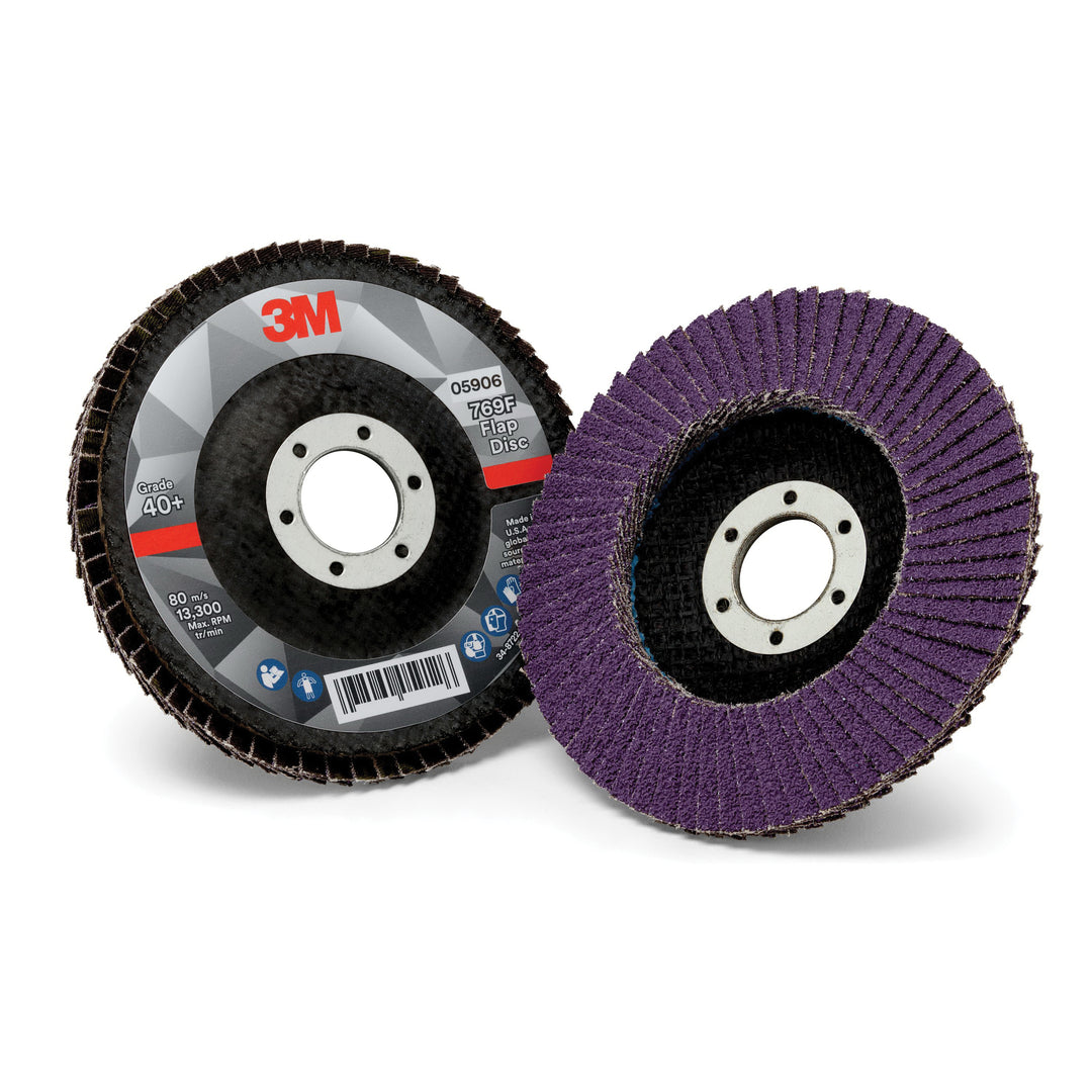 3M AB05906 3M Flap Disc 769F, T29 4-1/2 in x 7/8 in, 40+ YF-weight, 10 per case 3M AB05906