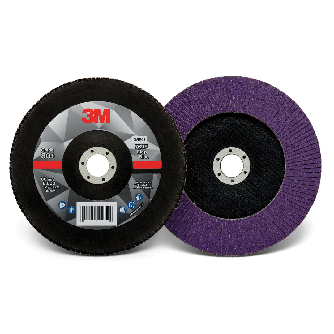 3M AB05911 3M Flap Disc 769F, T27 7 in x 7/8 in, 80+ YF-weight, 5 per case 3M AB05911