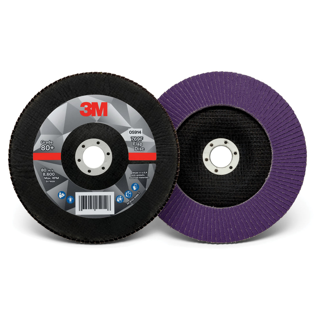 3M AB05914 3M Flap Disc 769F, T29 7 in x 7/8 in, 80+ YF- weight, 5 per case 3M AB05914