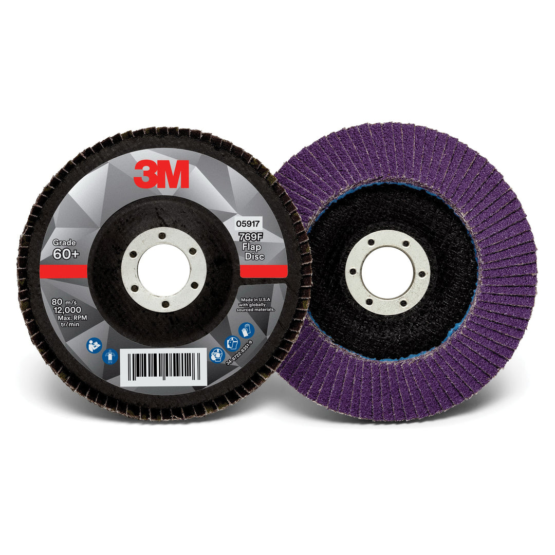 3M AB05917 3M Flap Disc 769F, T29 5 in x 7/8 in, 60+ YF-weight, 10 per case 3M AB05917
