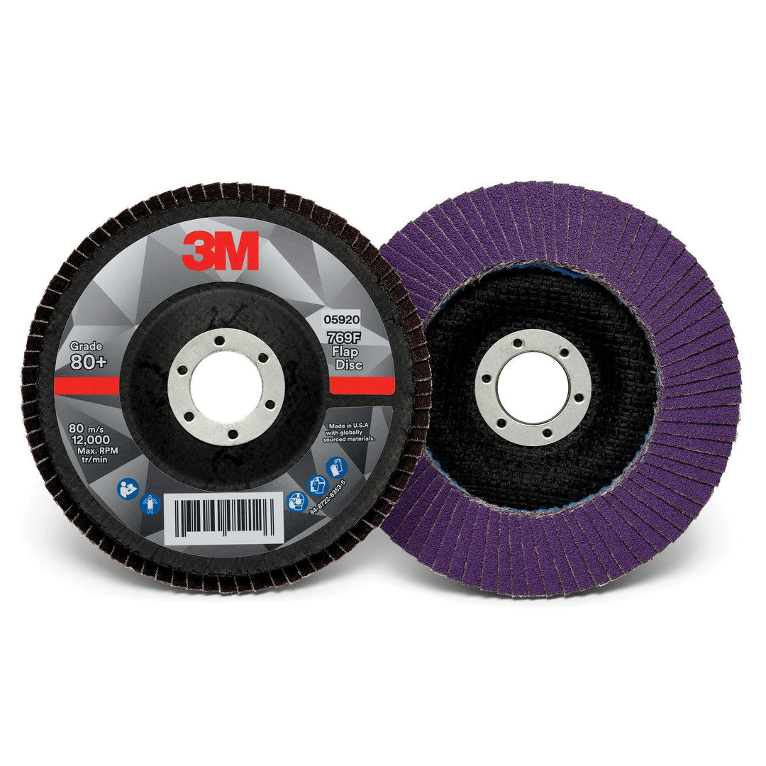 3M AB05920 3M Flap Disc 769F, T29 5 in x 7/8 in, 80+ YF-weight, 10 per case 3M AB05920