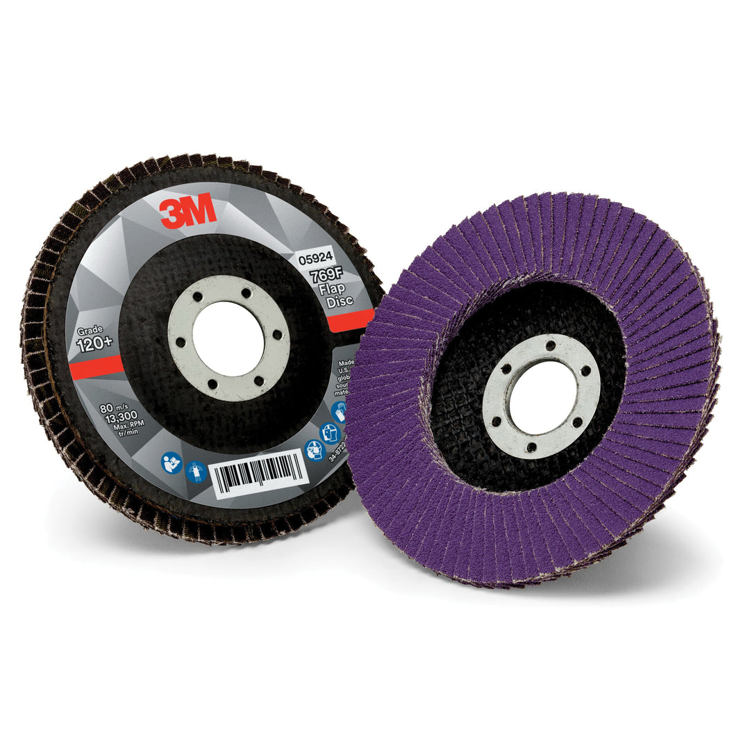 3M AB05924 3M Flap Disc 769F, T27 4-1/2 in x 7/8 in, 120+ YF-weight, 10 per case 3M AB05924