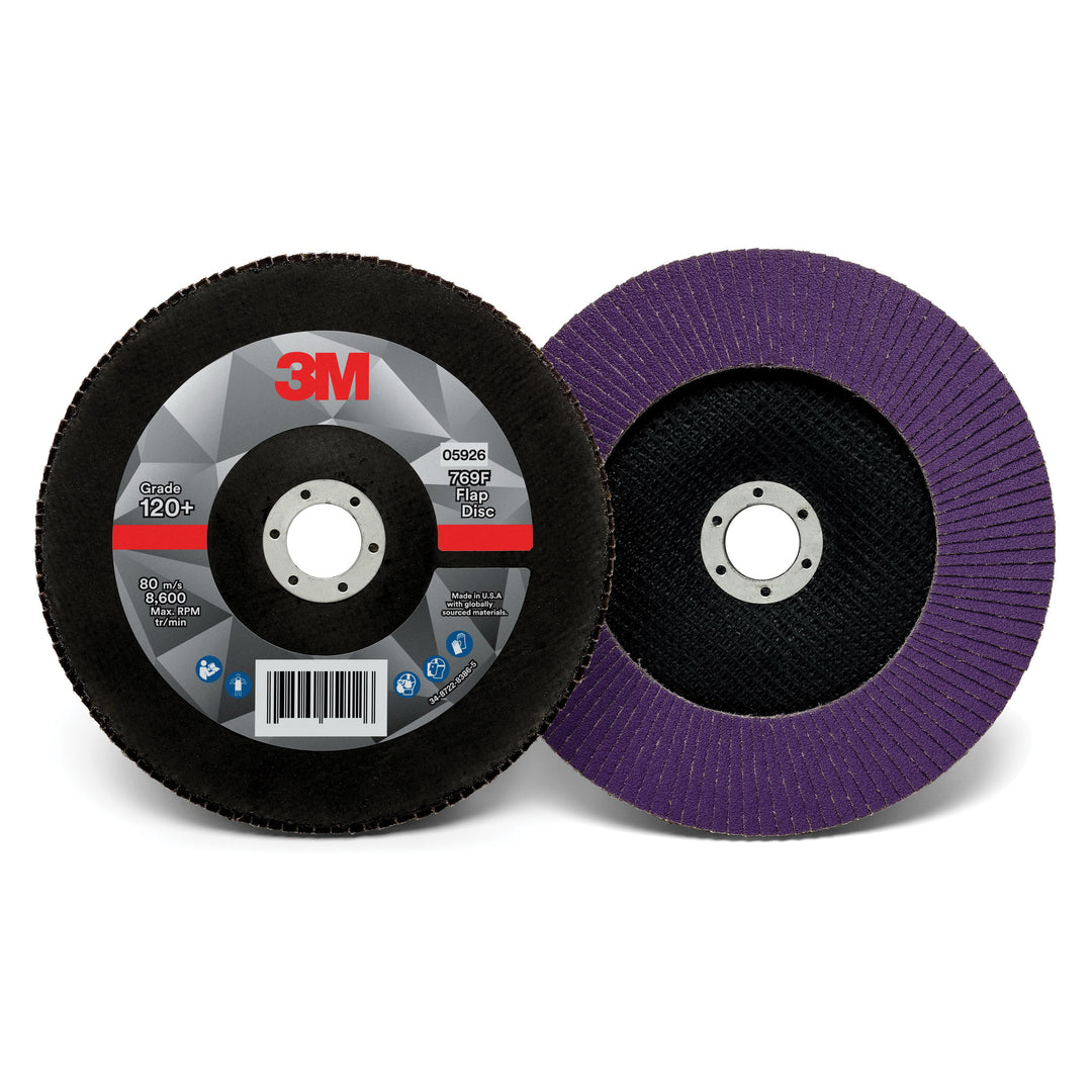 3M AB05926 3M Flap Disc 769F, T27 7 in x 7/8 in, 120+ YF-weight, 5 per case 3M AB05926