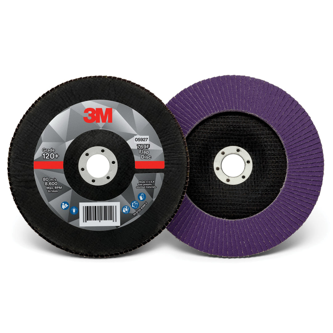 3M AB05927 3M Flap Disc 769F, T29 7 in x 7/8 in, 120+ YF-weight, 5 per case 3M AB05927