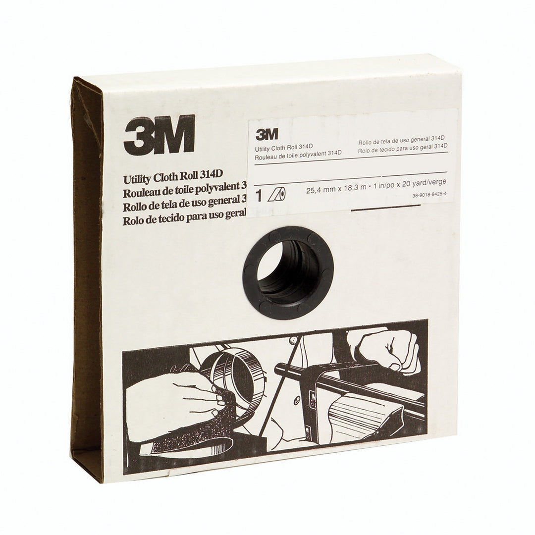 Utility Rolls 3M AB19800 1-1/2 Inch x 20Yd 120 Grit 314D Aluminum Oxide Utility Cloth Roll J-Weight