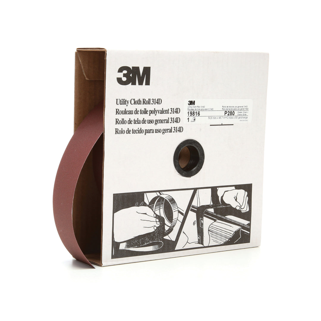 Sanding Rolls 3M AB19816 Rolls Aluminum Oxide Cloth 314D 280 2x50 Yards