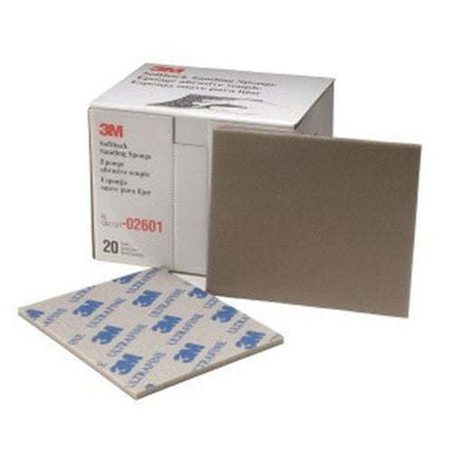 Abrasive Sponges 3M 2601 4-1/2 Inch x 5-1/2 Inch Softback Sanding Sponge 800/100/Ultra Fine Aluminum Oxide