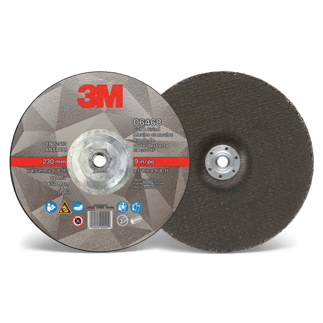 3M 6468 3M 9INx1/8INx5/8IN-11 T27 Cut & Grind Wheel 3M 7100218043