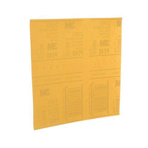 Regular Sanding Sheets 3M PN02539 9 Inch x 11 Inch Production Resinite Gold 400 Grit Aluminum Oxide 216U Paper Sanding Sheets