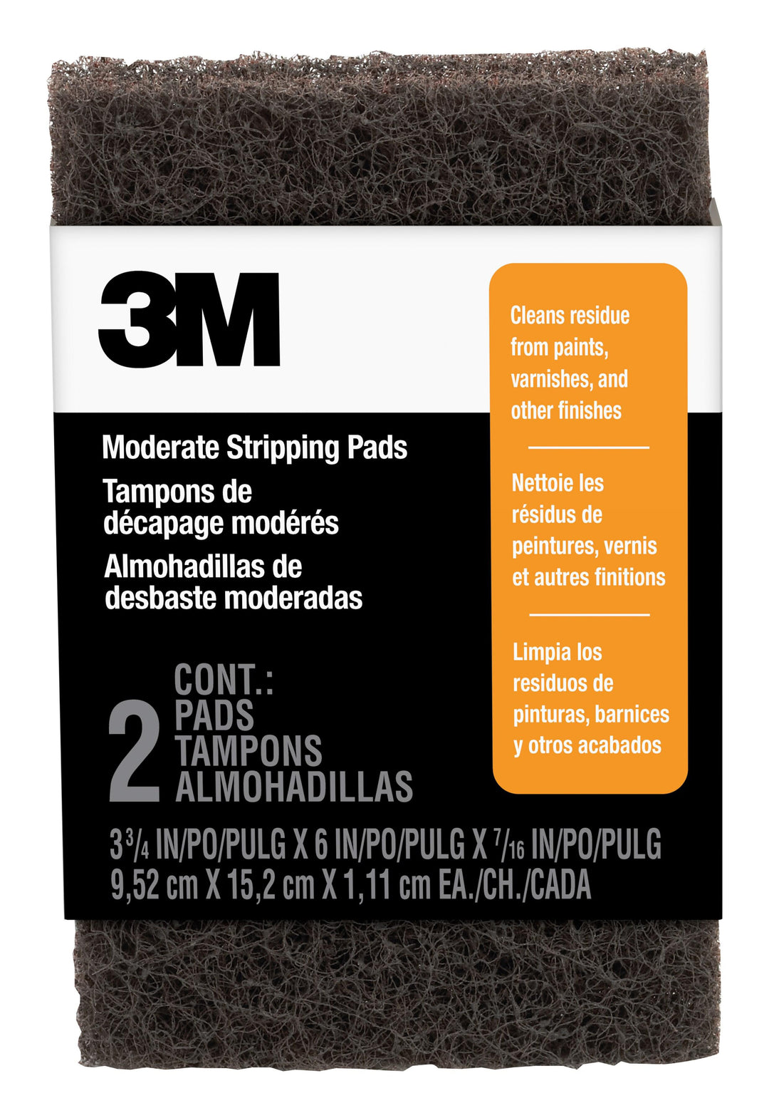 3M 10112NA 3M Heavy Duty Stripping Pads 10112NA 3-3/4 in x 6 in x 7/16 in 2/Pack 3M 7010290303