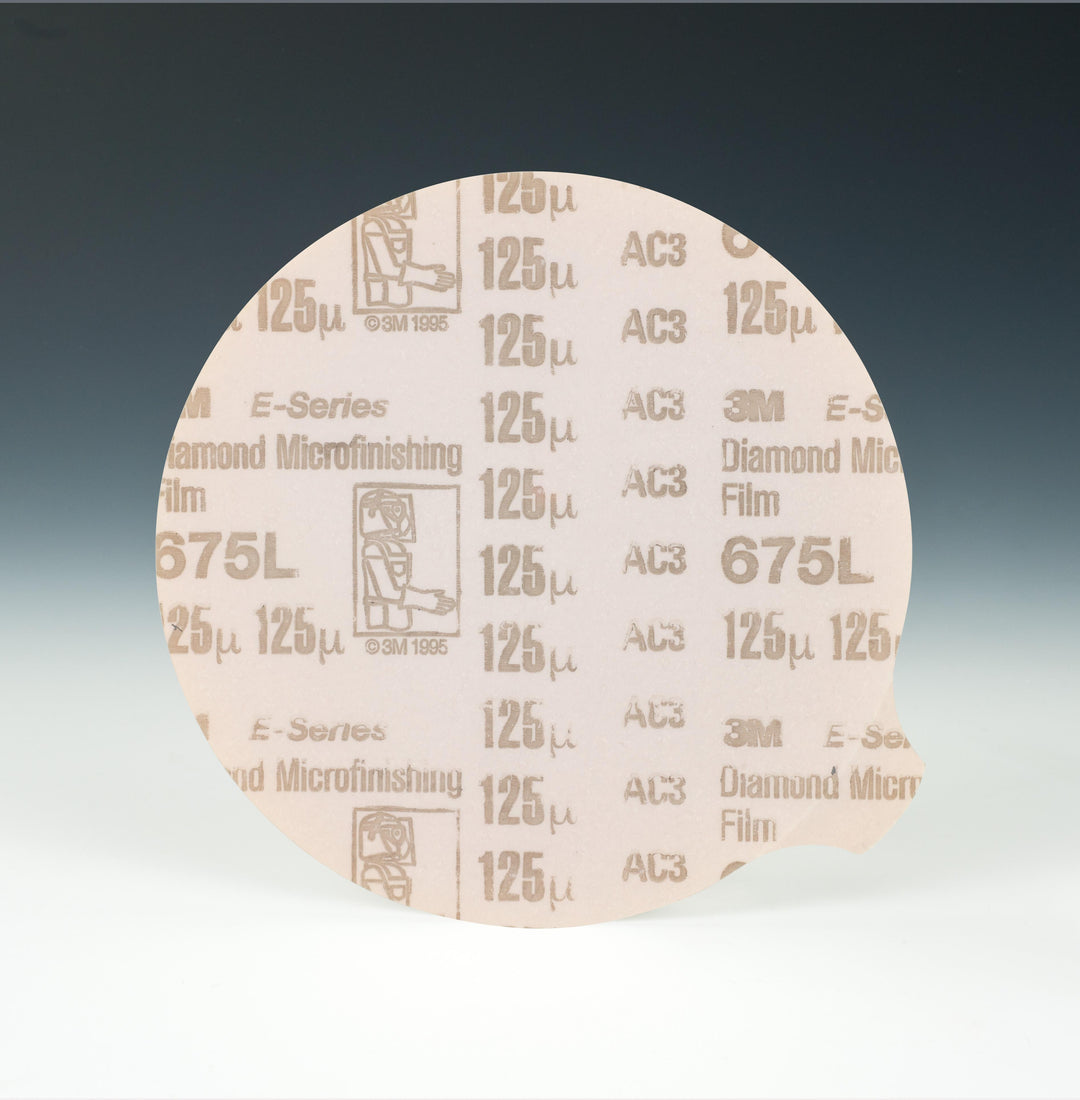3M AM09574 3M 8INx125 m-Micron Grade Diamond Microfinishing Film PSA Disc 675L 3M 7010509574