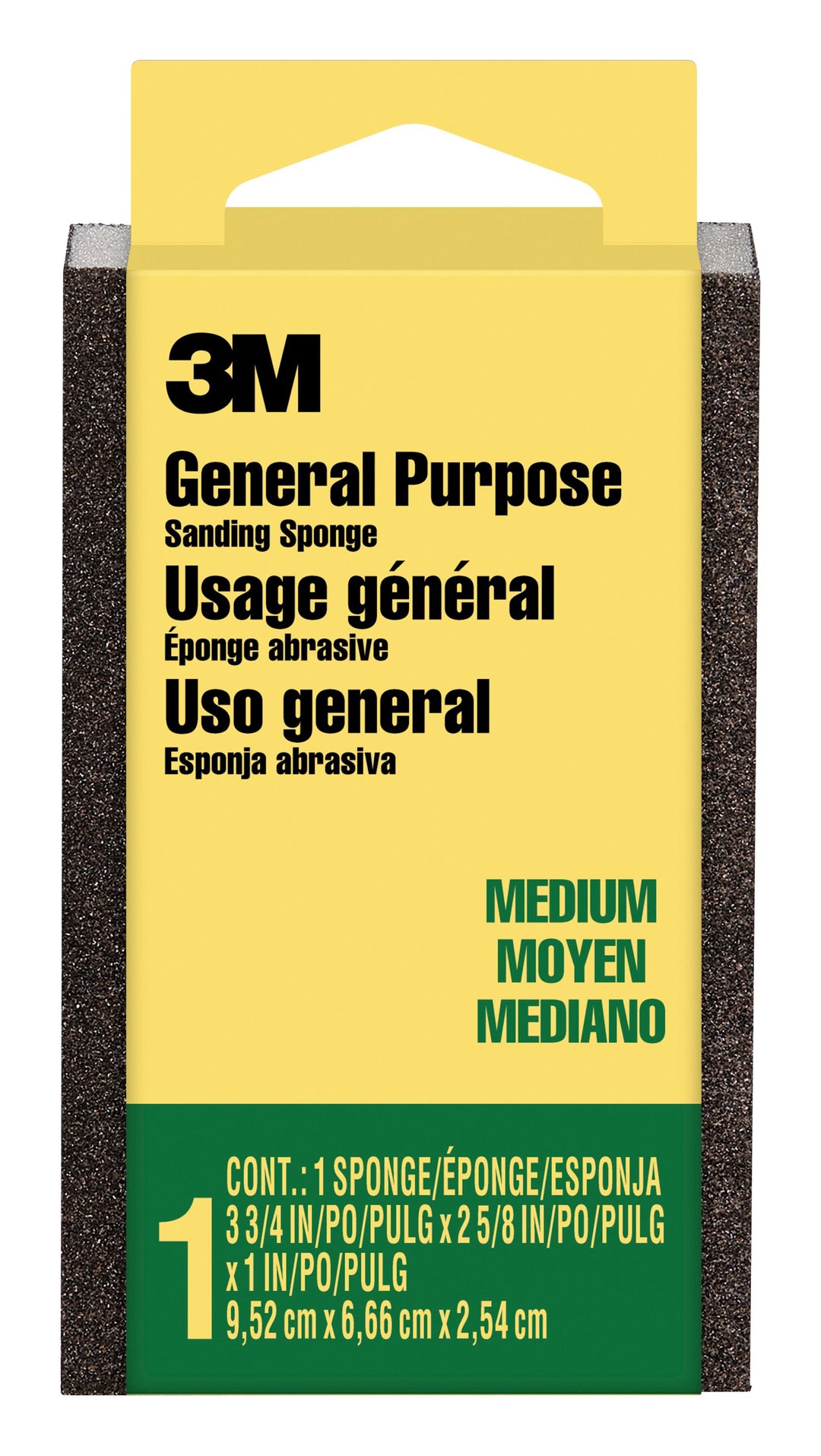 3M CP-002-ESF 3M Sanding Sponge CP-002-ESF Block 3 3/4 in x 2 5/8 in x 1 in Medium 3M 7100237077