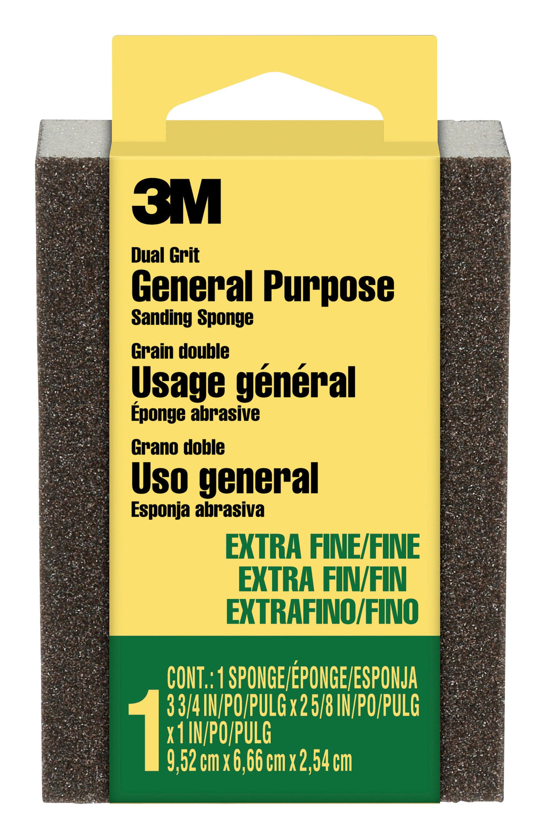 3M 907NA 3M All Purpose Sanding Sponge 907-ESF Extra Fine/Fine 3 3/4 in x 2 5/8 in x 1 in 1/Pack 24/Case 3M 7100176010