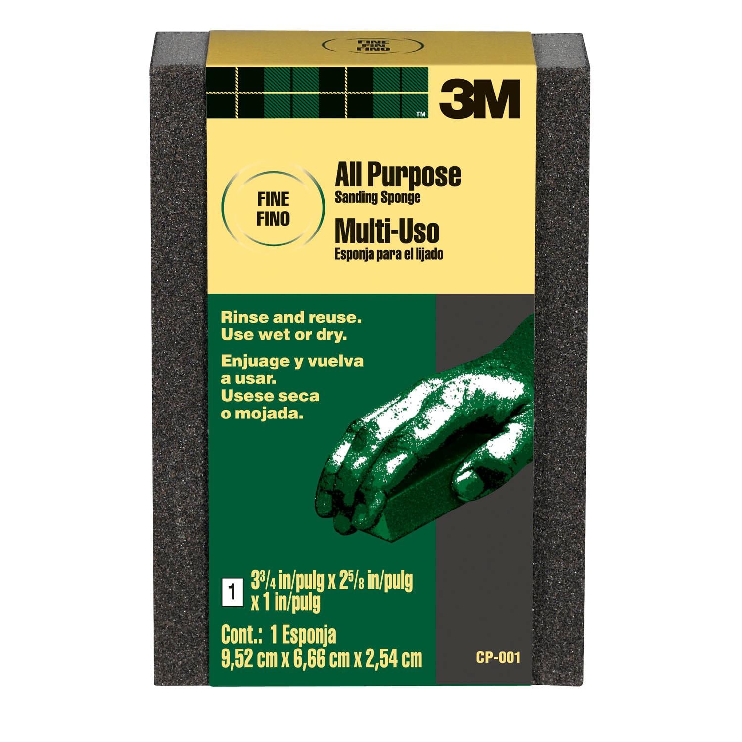 3M CP001-250 Cp-001-250 Full Size Sanding Sponge Fine Bulk Cp001-250