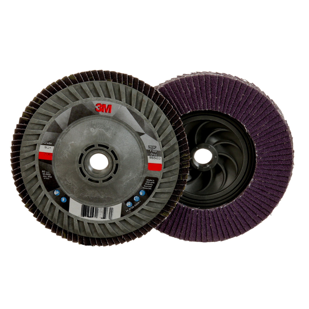 3M AB05950 3M Flap Disc 769F, T27 5 in x 5/8-11 in, 80+ YF- weight, 10 per case 3M AB05950
