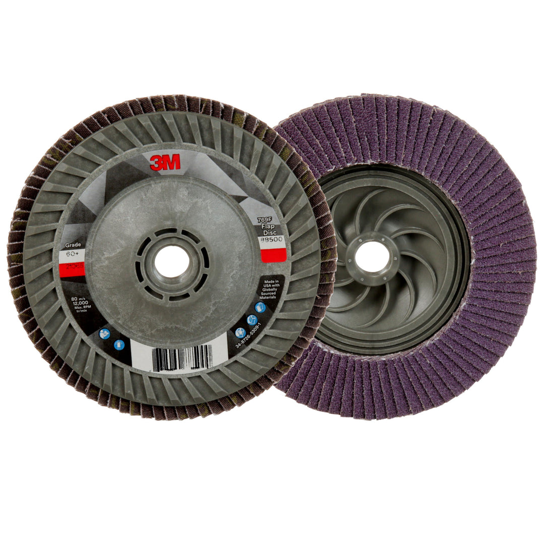 3M AB05948 3M Flap Disc 769F, T29 5 in x 5/8-11 in, 60+ YF- weight, 10 per case 3M AB05948