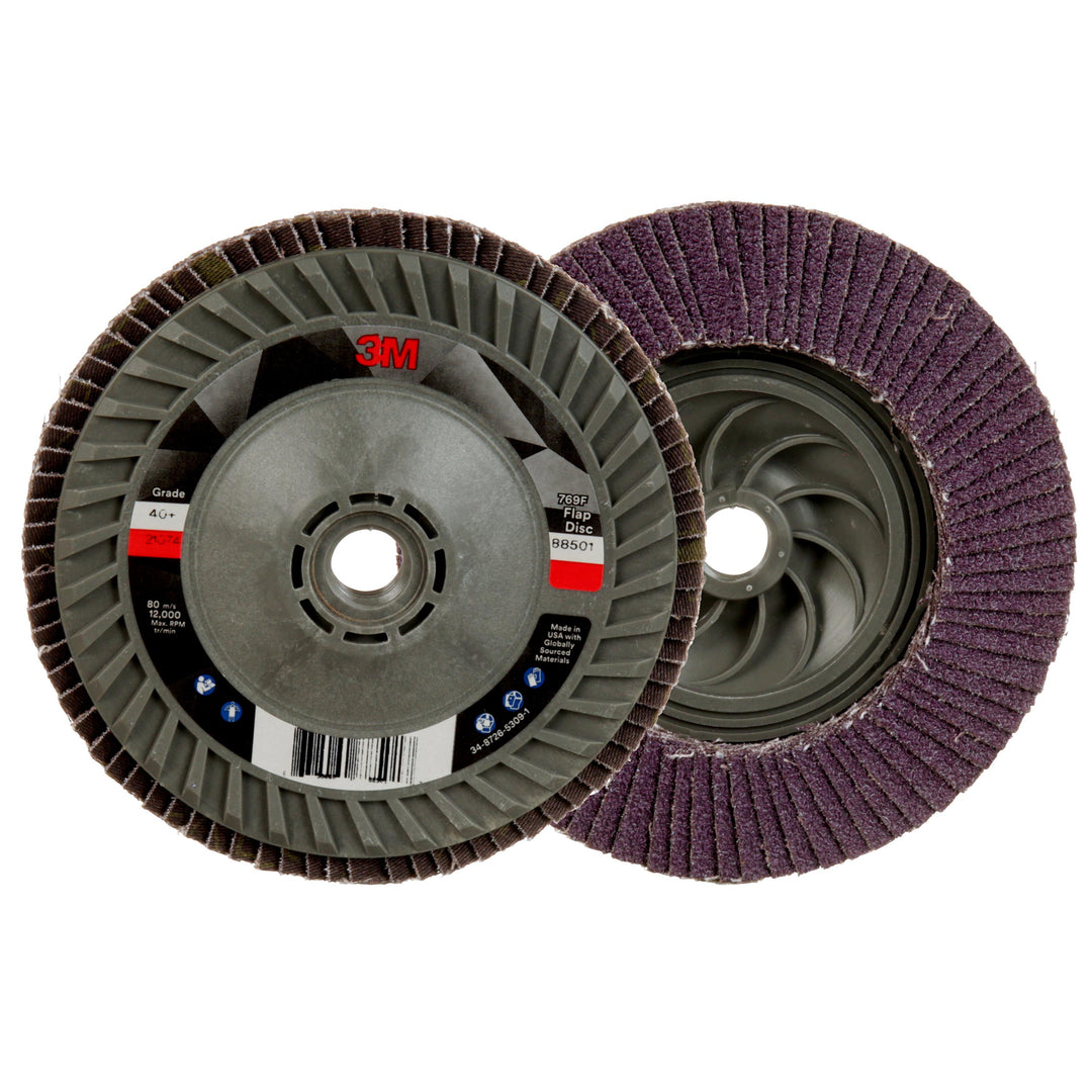 3M AB05947 3M Flap Disc 769F, T29 5 in x 5/8-11 in, 40+ YF- weight, 10 per case 3M AB05947
