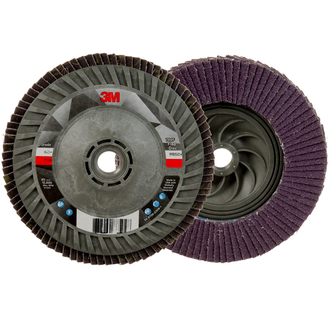 3M AB05949 3M Flap Disc 769F, T27 5 in x 5/8-11 in, 60+ YF- weight, 10 per case 3M AB05949