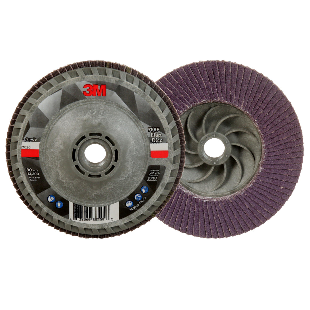 3M AB05936 3M Flap Disc 769F AB05936 120+ Quick Change Type 27 4-1/2 in x 5/8 in-11 10/Case 3M 7100243875