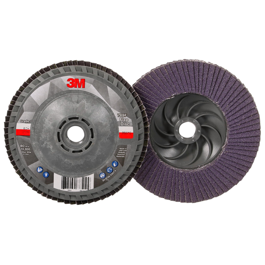 3M AB05935 3M Flap Disc 769F AB05935 80+ Quick Change Type 27 4-1/2 in x 5/8 in-11 10/Case 3M 7100243876