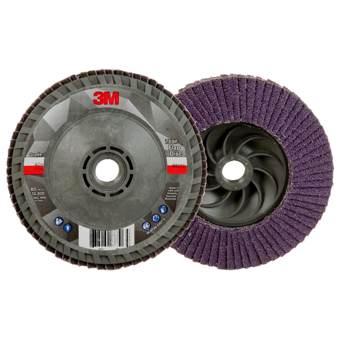 3M AB05937 3M Flap Disc 769F AB05937 40+ Quick Change Type 29 4-1/2 in x 5/8 in-11 10/Case 3M 7100244822
