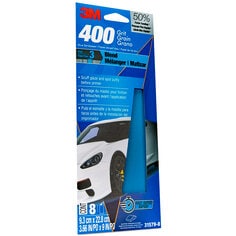 3M 31579-8 Blue Sandpaper 400 Grit - 3.66 Inch x 9 Inch