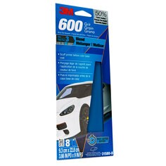 3M 31580-8 Blue Sandpaper 600 Grit - 3.66 Inch x 9 Inch