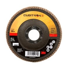 Depressed Centre 3M AB55607 4-1/2 Inch x 7/8 Inch Type 27 80+ Grit Cubitron II 967A Ceramic Alumina Flap Disc