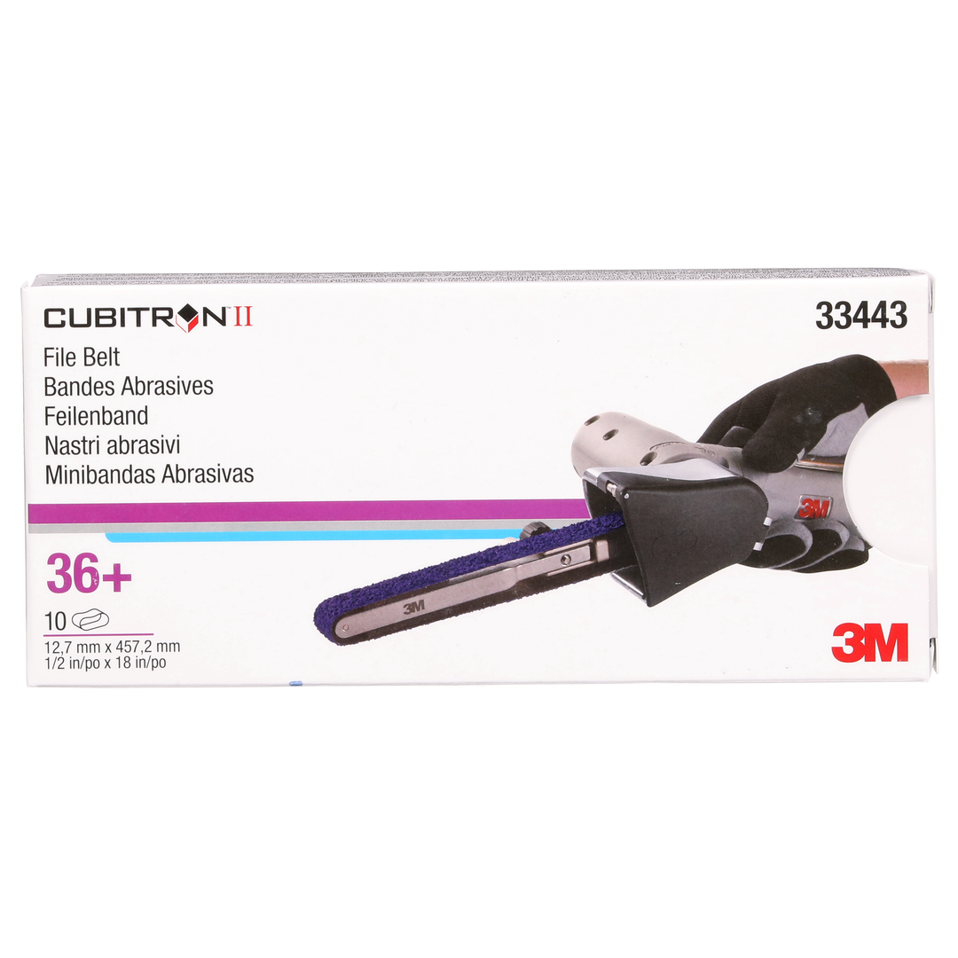 3M Cubitron II 33443  ~  File belt 36+ (1/2 inch x 18 inch) - The Sandpaper People