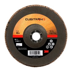 Depressed Centre 3M AB55611 7 Inch x 7/8 Inch Type 27 40+ Grit Cubitron II 967A Ceramic Alumina Flap Disc