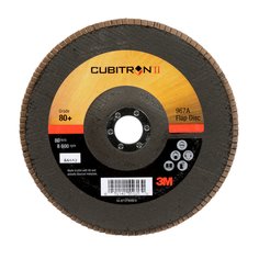 Depressed Centre 3M AB55613 7 Inch x 7/8 Inch Type 27 80+ Grit Cubitron II 967A Ceramic Alumina Flap Disc