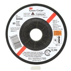 Grinding Wheels 3M AB50440 Green Corps Flexible Grinding Wheel Grade 36 4 1/2 in x 1/8 in x 7/8 in