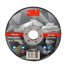 3M AB87454 Silver Depressed Center Grinding Wheel, T27, black, 5 in x 1/4 in x 7/8 in