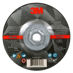 3M 6465 3M Cut & Grind Wheel 06465 Quick Change Type 27 5 in x 1/8 in x 5/8IN-11 10/Inner 20/Case 3M 7100245015