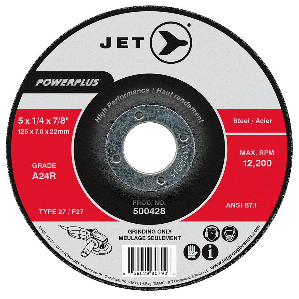 Type 27 Jet 500448 Type 27 Grinding Wheel 9 Inch x 1/4 Inch x 7/8 Inch (A24R)