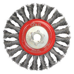 Wire Wheels Carborundum 44504 Full Cable Twist Knot Wire Wheel Brushes For Steel Carbon Steel Red Flange 4-1/2X.020X5/8-11