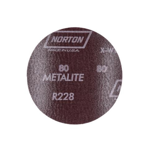 Norton 36585 5 In. Metalite Cloth PSA Disc 80 Grit R228 AO Norton 36585