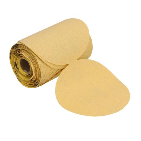 Norton 83808 5 In. Gold Reserve No-Fil Paper PSA Disc Roll P120 Grit A296 AO 100 Per Roll Norton 83808