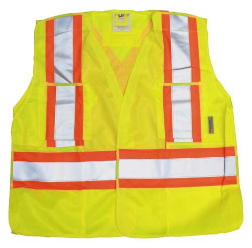 Vests Tuff Grade TGVEST-004-03 Safety Vest High Vis Lime 2 Stripes L/Xl