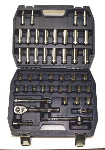 Socket Sets Tuff Grade TGSS-SET01 3/8 Inch Drive 6 Point 44 Piece Sae / Metric Socket Set