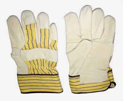 Fitters Gloves Tuff Grade TGG-400-L Grain Leather Fitter's Gloves Patch Palm Large