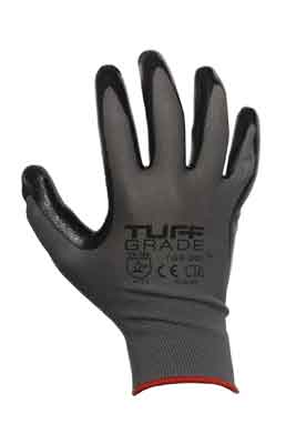 Work Gloves Tuff Grade TGG-200-11 13 Gauge Polyester Shell Nitrile Palm