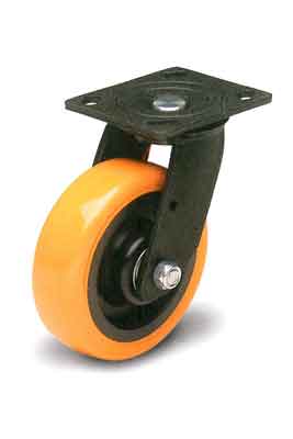 Casters Tuff Grade B07-01-200-262 Caster 8 Inch Swivel Orange Polyurethane 900 Lb Cap