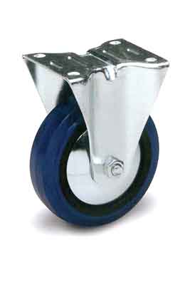 Casters Tuff Grade V30100F-IR/BR Caster 4 Inch Rigid Blue Rubber 330Lb Cap