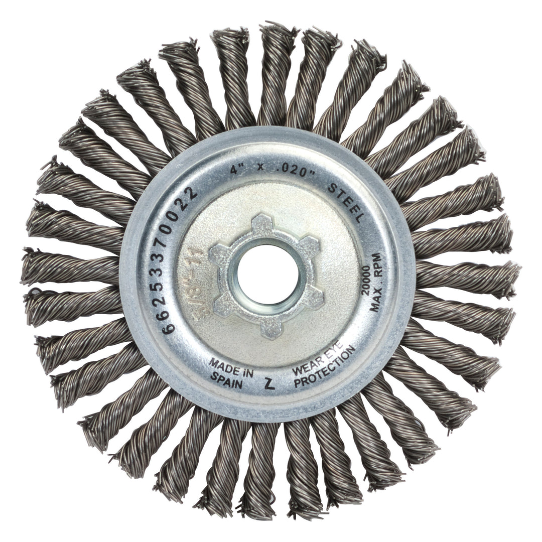 Knot Wheels Norton 70022 Stringer Bead Knot Wire Brushes For Steel Carbon Steel 4X.020X5/8-11