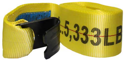 Tuff Grade RS-430-FLAT-CE Winch Straps Size 4 X 30' Breaking Strength 16,000 Lbs Working Load Limit 5,300 Lbs Hook Flat