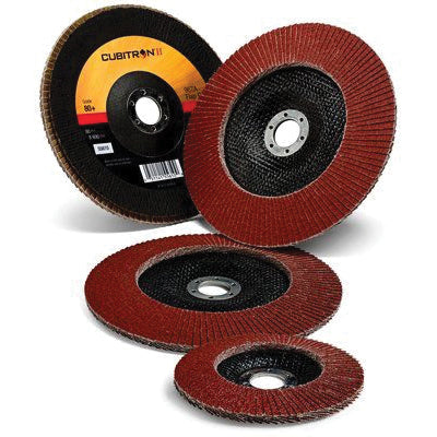 Flap Discs 3M AB54179 Cubitron II Flap Disc 967A T27 40+ Y-Weight 5 in x 5/8-11 in