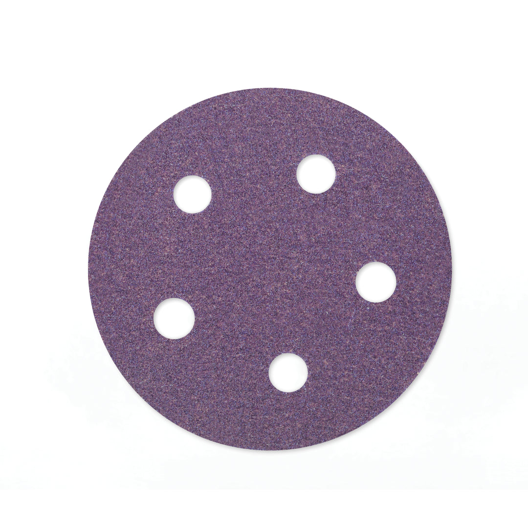 Velcro Discs 3M AB87091 5 Inch x Vacuum - 5 Holes 732U Ceramic Alumina 220+ Grit Paper Velcro Disc